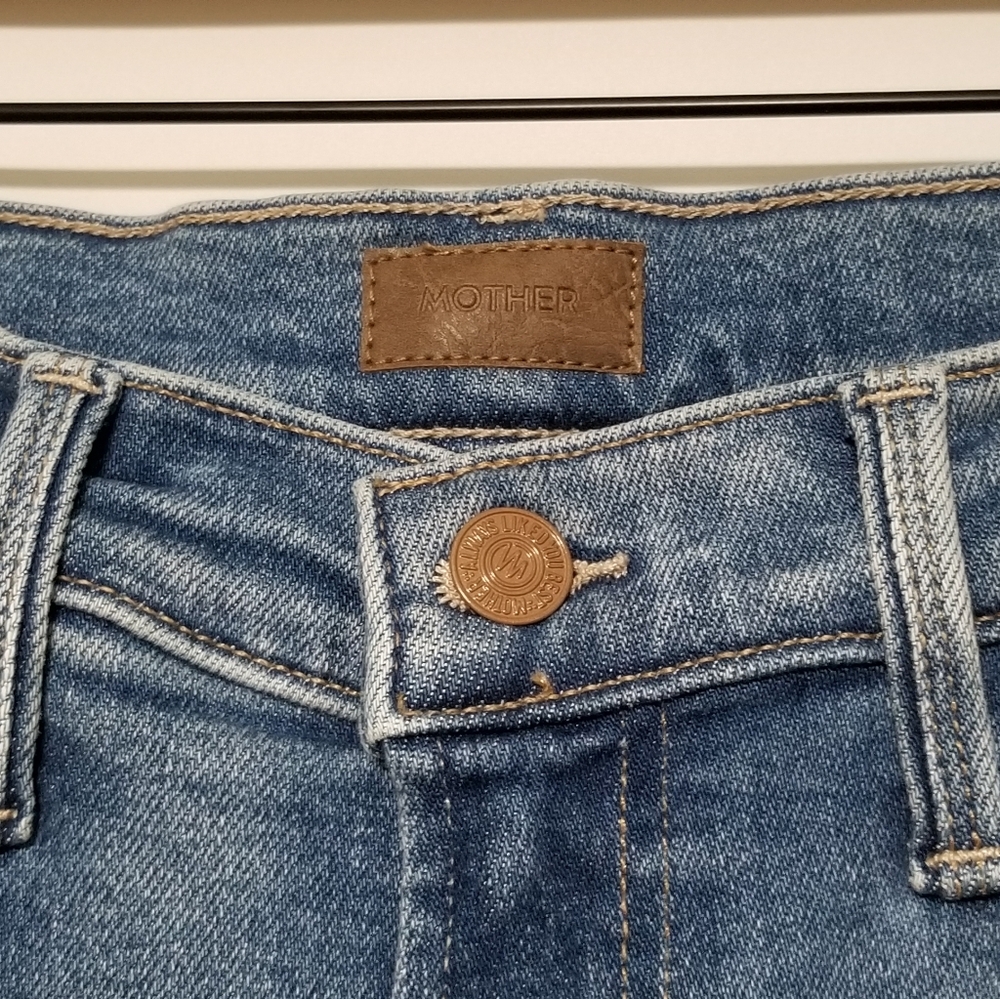 NWT MOTHER Rambler Zip Flood Straight Leg in Read Between The Lines Size 28 - Picture 8 of 14